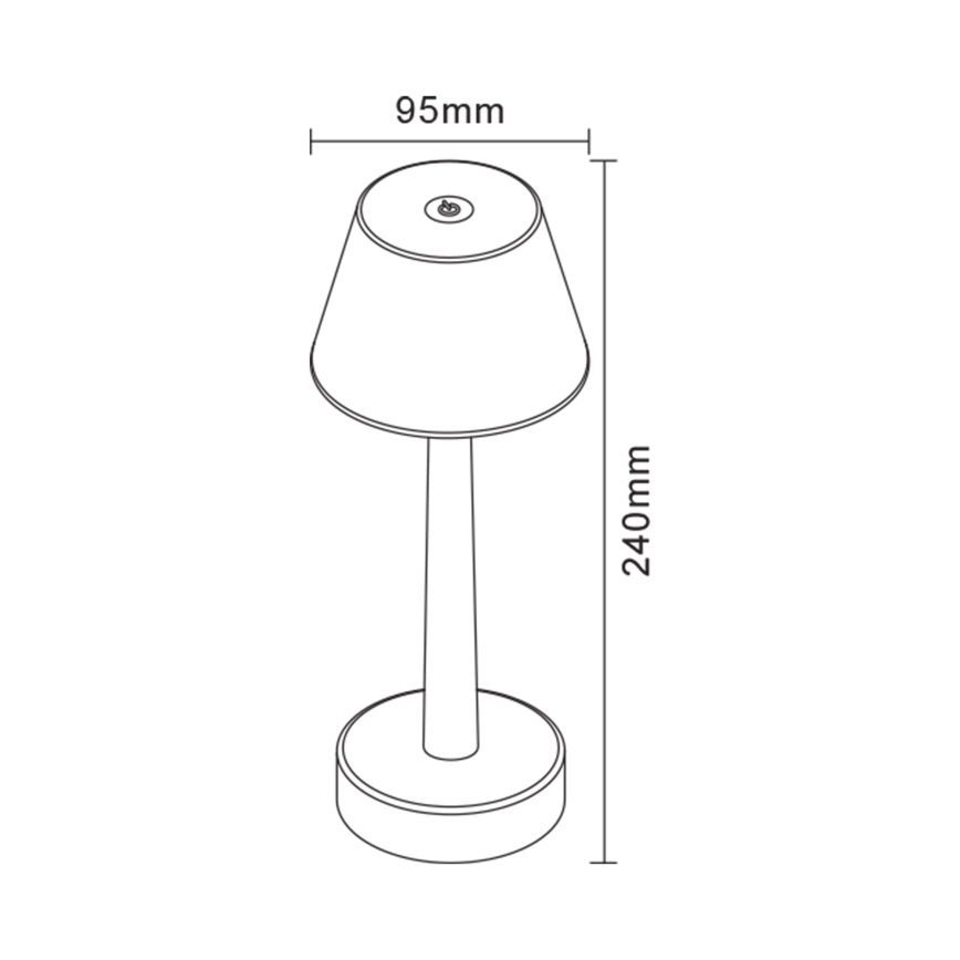 Zuma Line - Lámpara de mesa LED RGBW recargable y regulable LED/0,7W/1300 mAh IP44 negro