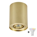 Zuma Line - Foco empotrable LED RGBW regulable 1xGU10/4,8W/230V dorado + mando a distancia