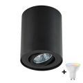 Zuma Line - Foco empotrable LED RGBW regulable 1xGU10/4,8W/230V negro + mando a distancia