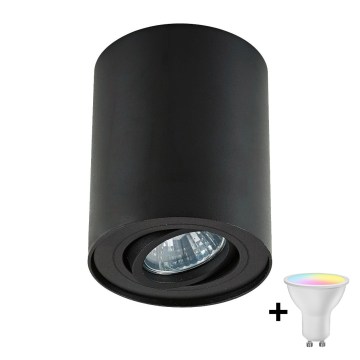 Zuma Line - Foco empotrable LED RGBW regulable 1xGU10/4,8W/230V negro + mando a distancia