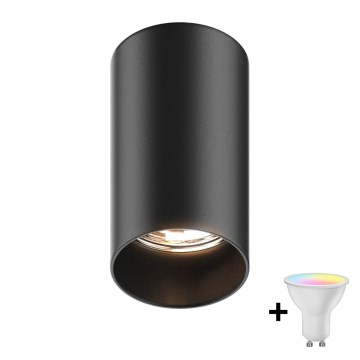 Zuma Line - Foco empotrable LED RGBW regulable 1xGU10/4,8W/230V negro + mando a distancia