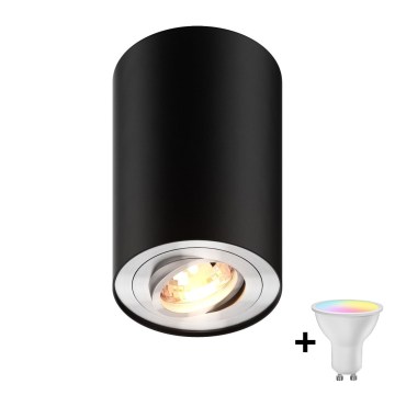 Zuma Line - Foco empotrable LED RGBW regulable 1xGU10/4,8W/230V negro + mando a distancia