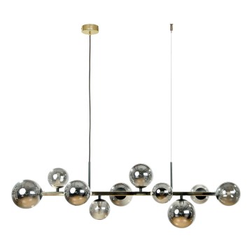 Zuma Line - Lámpara colgante con cable 10xG9/8W/230V oro/negro ahumado