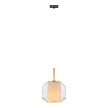 Zuma Line - Lámpara colgante con cable 1xE27/25W/230V Ø 22 cm dorado/negro