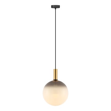 Zuma Line - Lámpara colgante con cable 1xE27/25W/230V Ø 30 cm dorado/negro