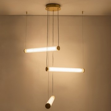 Zuma Line - Lámpara colgante LED regulable con cable LED/64W/230V 2700-6500K dorada + mando a distancia