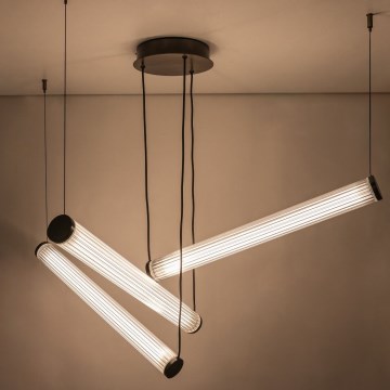 Zuma Line - Lámpara colgante LED regulable con suspensión por cable LED/64W/230V 2700-6500K negra + mando a distancia