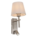 Zuma Line - Lámpara LED de pared 1xE27/40W/230V + LED/2,5W cromo mate/blanco