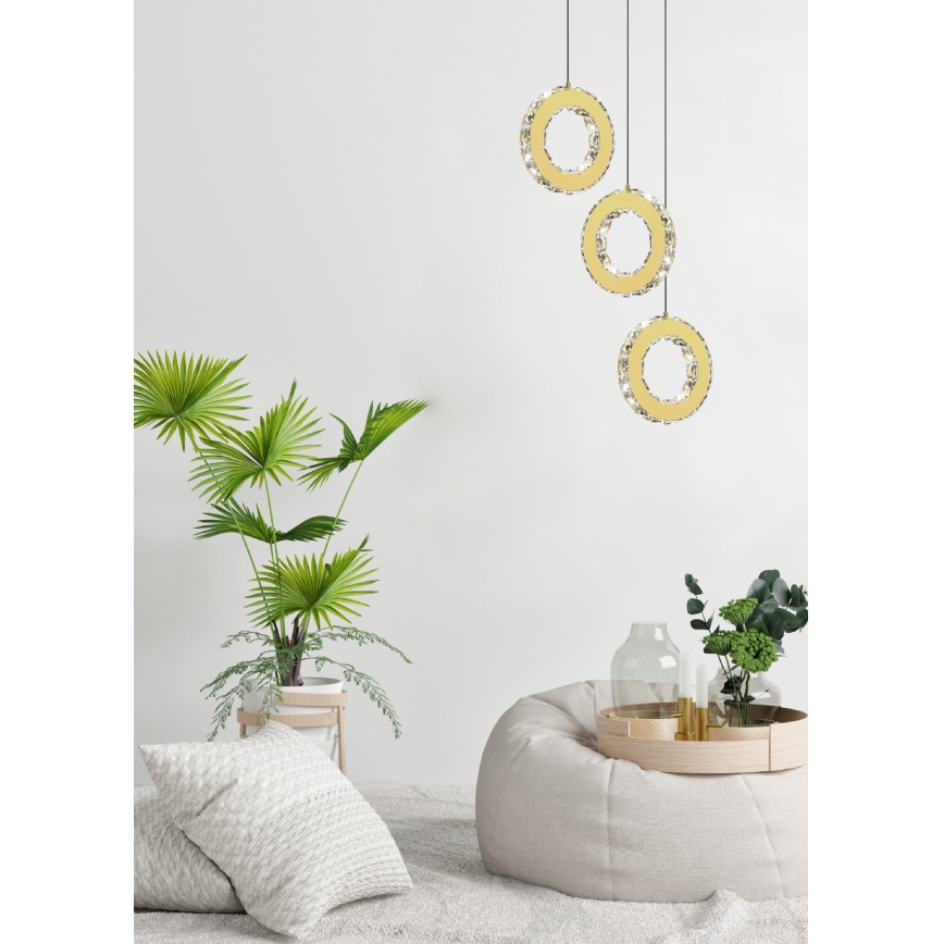 Zuma Line - Lámpara colgante LED regulable con cable LED/10W/230V dorada