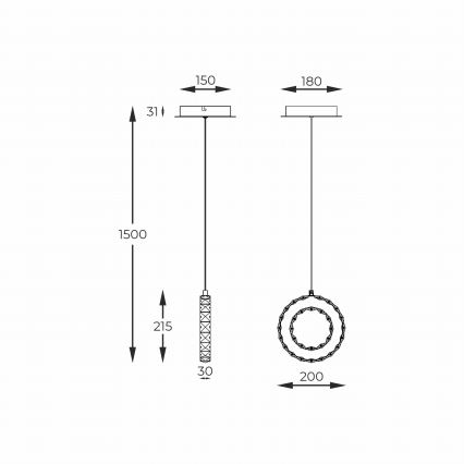 Zuma Line - Lámpara colgante LED regulable con cable LED/10W/230V dorada