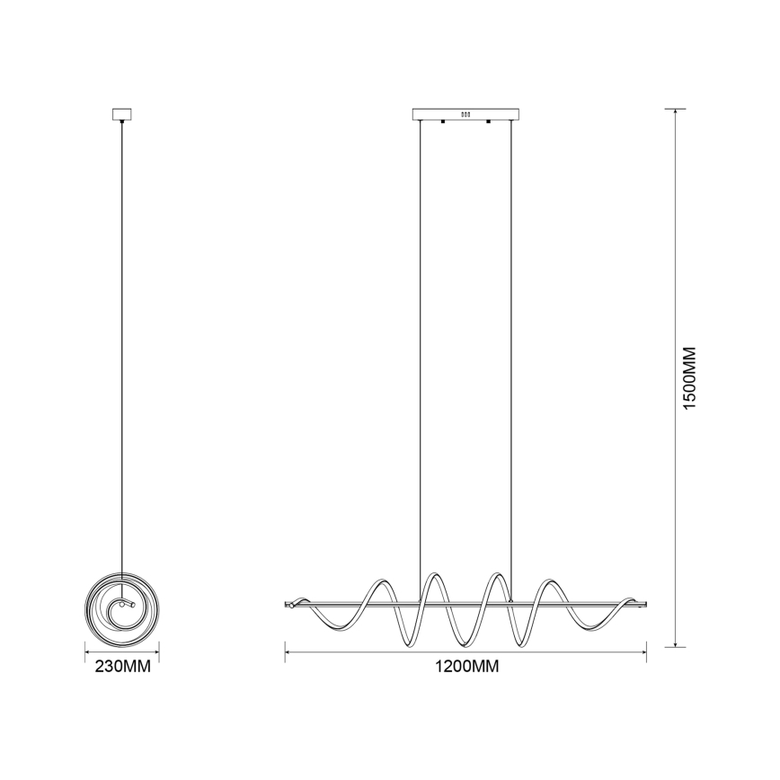 Zuma Line - Lámpara colgante LED con cable LED/60W/230V dorada
