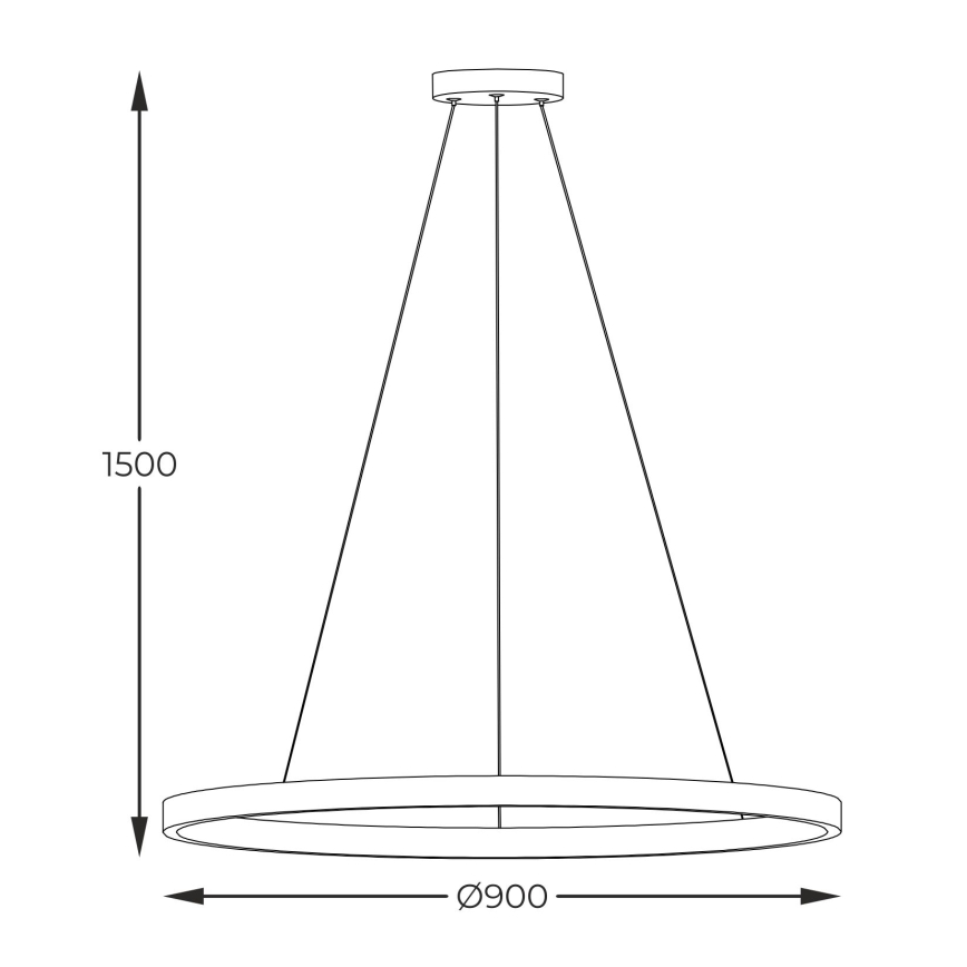 Zuma Line - Lámpara colgante LED suspendida por cable LED/40W/230V 3000/4000/6000K Ø 90 cm negra