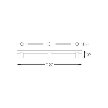 Zuma Line - Lámpara de pared LED con focos 3xGU10/5W/230V + 2xLED/8W negra